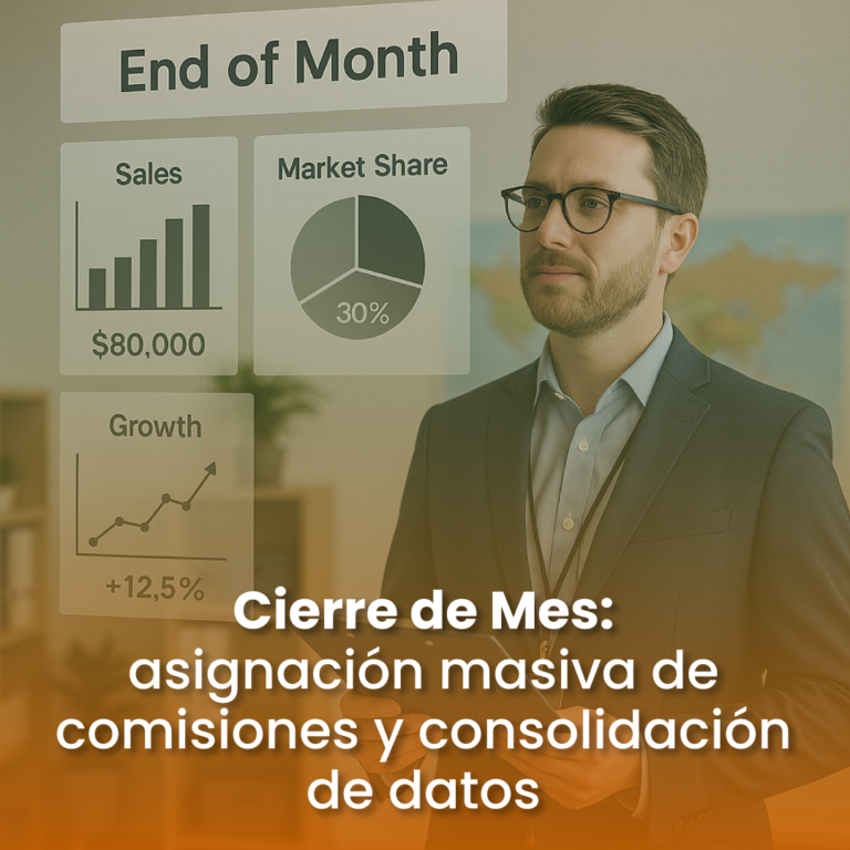 Cierre de Mes: asignación masiva de comisiones y consolidación de datos