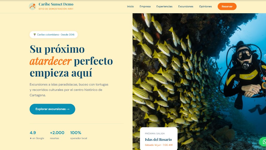 Caribe Sunset Demo - Demo · Excursiones caribeñas ficticias
